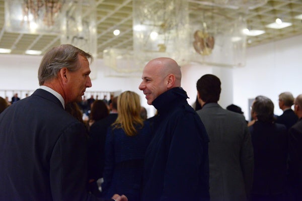 <p><p>Philadelphia Museum of Art CEO Timothy Rub (left), and artist and exhibition designer of "Dancing around the Bride," Philippe Parreno (Photo courtesy of Kelly & Massa Photography)</p></p>
