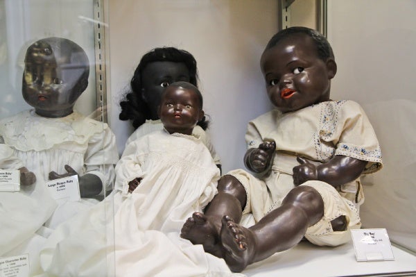<p><p>"Big Boy" is a German baby doll that Whiteman says is favored by many doll museum visitors for his filrtatious eyes. (Kimberly Paynter/for NewsWorks)</p></p>
