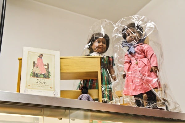 <p><p>"Addy" is part of the American Girl series of dolls. Whiteman uses her story of escaping slavery to Philadelphia to teach visitors about the city. (Kimberly Paynter/for NewsWorks)</p></p>
