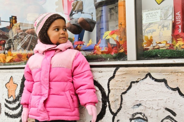 <p><p>Jayla Johnson, 3, who plays with dolls of her own, stares into the Philadelphia Doll Museum on N. Broad Street. Her mom promised her they'd be back for a visit another time. (Kimberly Paynter/for NewsWorks)</p></p>
