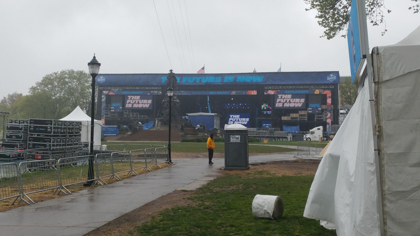  The NFL draft stage could be back for another year. (Tom MacDonald/WHYY) 