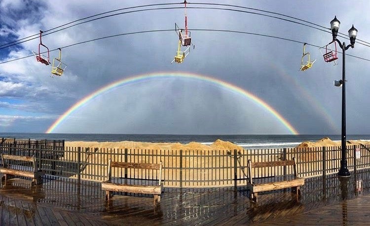  Was Sunday afternoon's double rainbow perhaps a sign of tranquil weather ahead? (Photo: @jederprais in Seaside Heights as tagged #JSHN on Instagram  