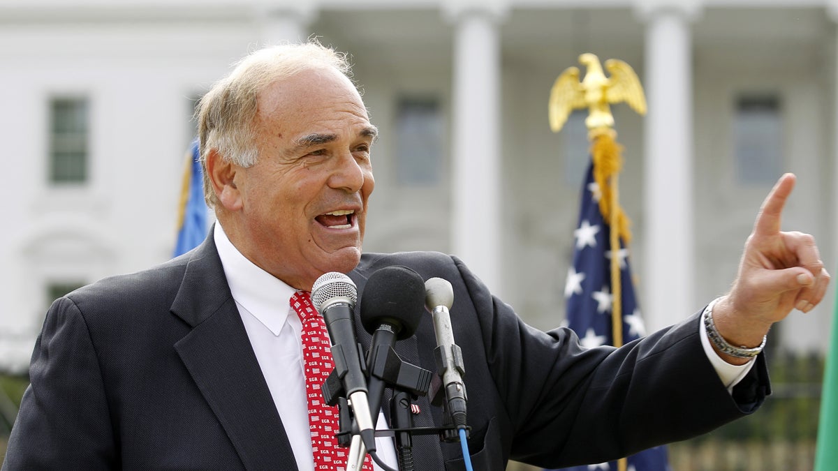  Former Pa. Gov. Ed Rendell is shown speaking to a crowd gathered in front of the White House in October 2011. (AP Photo/Jose Luis Magana, file) 