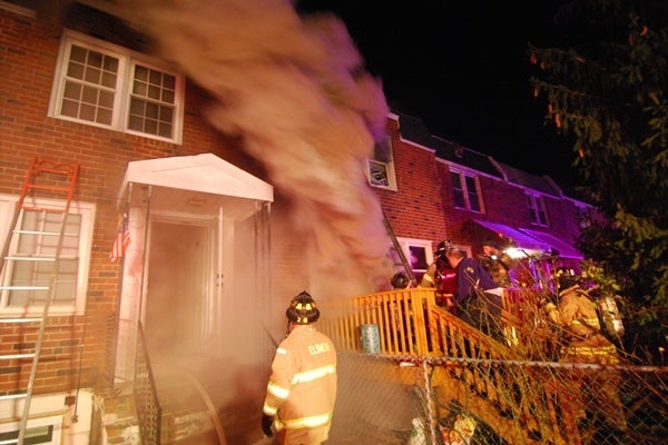 <p><p>The blaze broke out in the basement of the row home. (John Jankowski/for Newsworks) </p></p>
