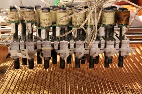 <p><p>Electromagnets, rather than hammers, vibrate the strings on the magnetic resonator piano at Drexel's ExCITe Center. (Emma Lee/for NewsWorks)</p></p>
