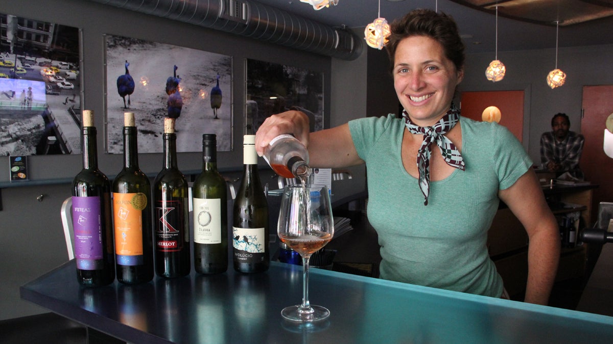  Jill Weber, owner of Jet Wine Bar on South Street, offers an array of exotic wines, imported from  Hungary, Greece and Macedonia as well as Italy and France. (Emma Lee/for NewsWorks) 