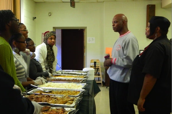 <p><p>State Rep. Stephen Kinsey, a lifelong Germantown resident, thanks the students at Imhotep Institute Charter School Culinary Program. (Kiera Smalls)</p></p>
