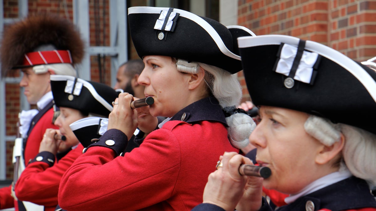  Fife players perform at the grand opening of the Museum of the American Revolution in April. (Emma Lee/WHYY, file) 