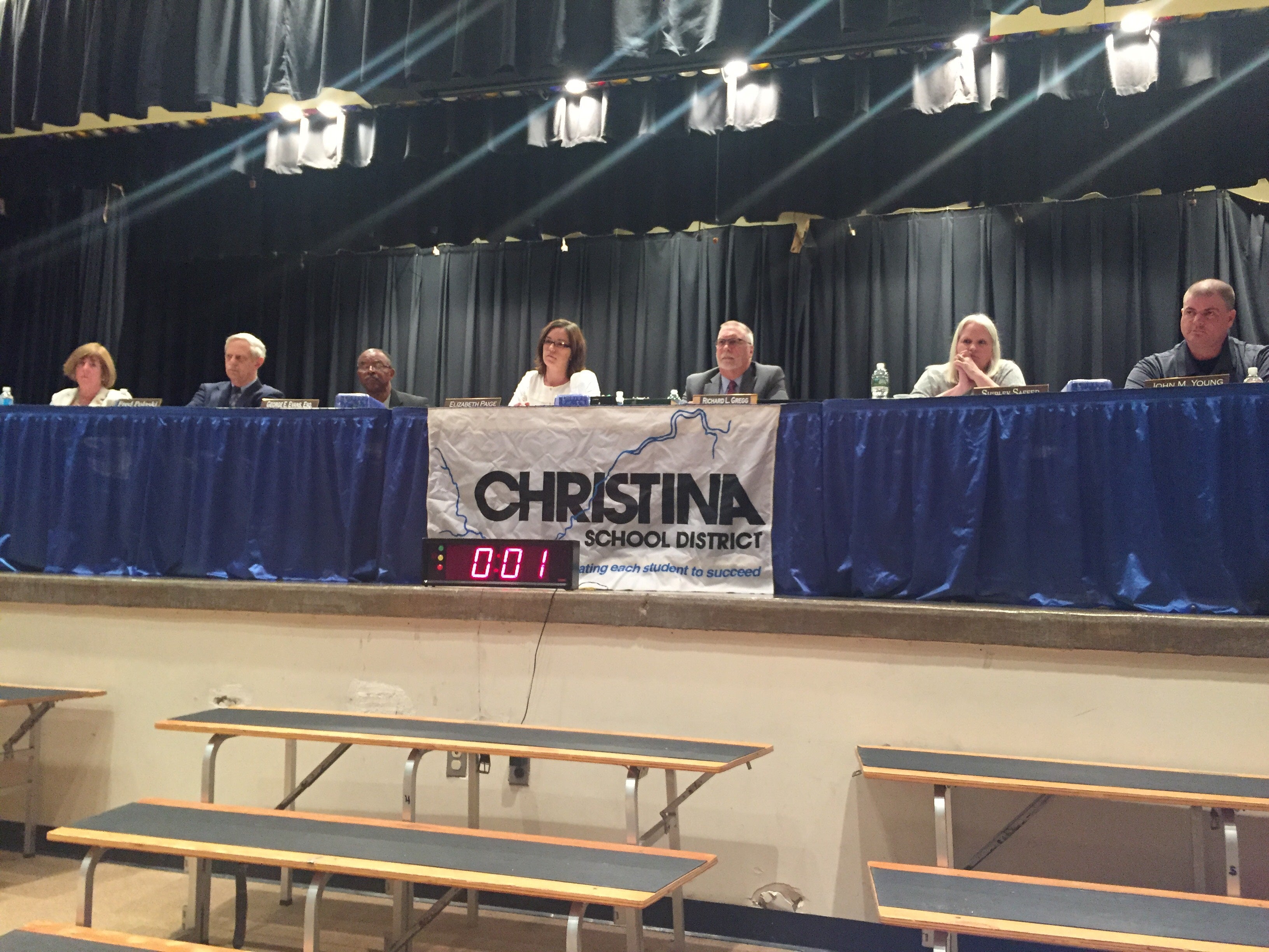  Christina School District, the largest in Delaware, had 1.1 percent and 1.2 percent turnout, respectively, for its two contested school board races Tuesday. (Cris Barrish/WHYY) 