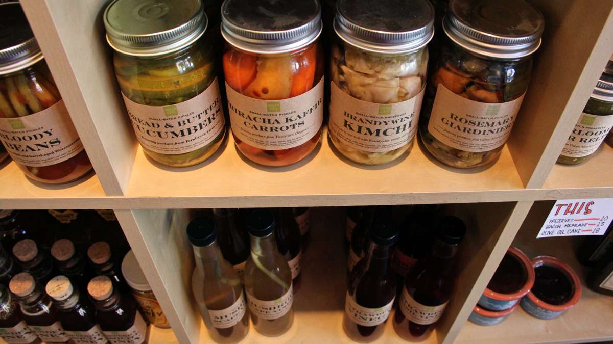 The Erace brothers stock a variety of locally grown organic gourmet foods. (Emma Lee/WHYY)