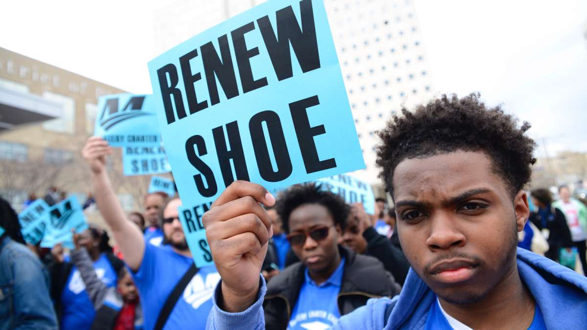 Mastery students Nyim Tate-Miller and Vanessa Morris watched the March 2017 rally with skepticism. (Bastiaan Slabbers for WHYY)