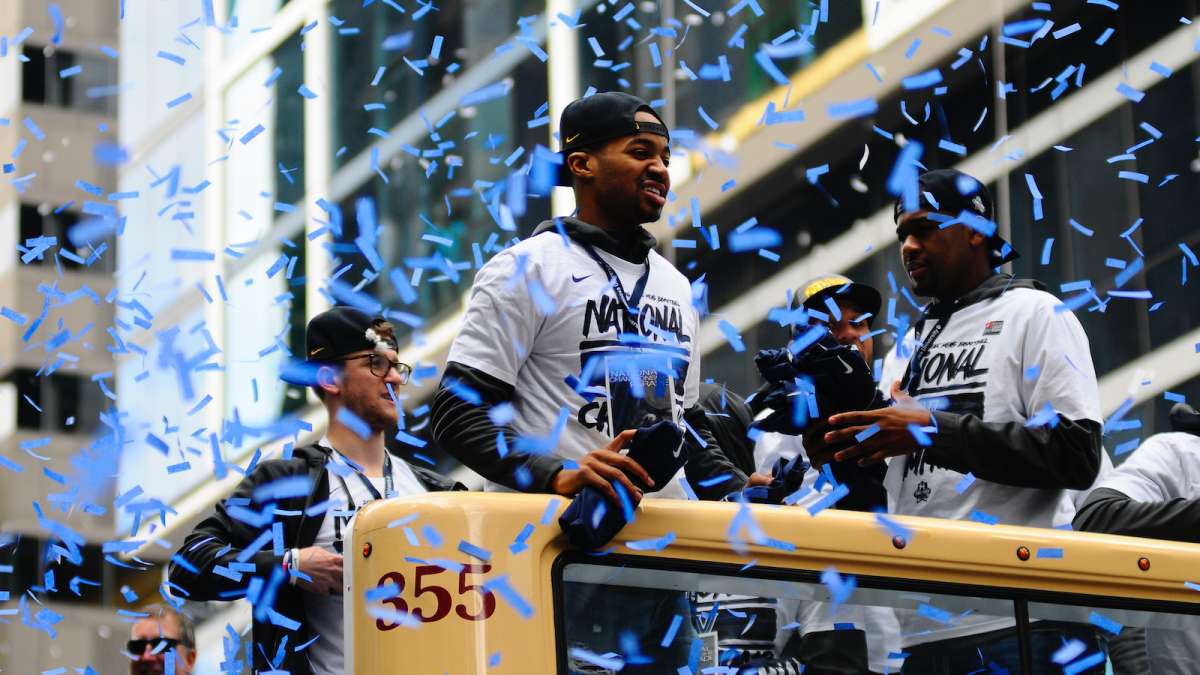 Villanova Wildcats NCAA Men's Basketball Champions are celebrated during a Center City Philadelphia parade on Friday.