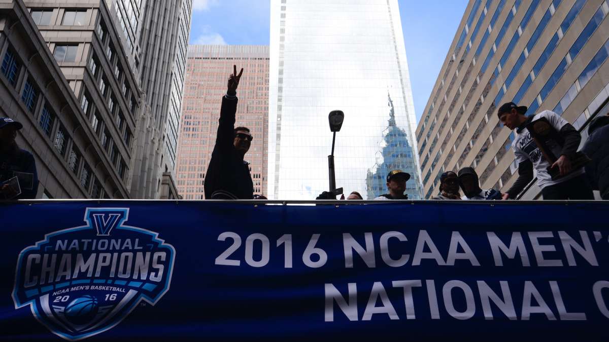 Villanova Wildcats NCAA Champions are celebrated during a Center City Philadelphia parade on Friday.