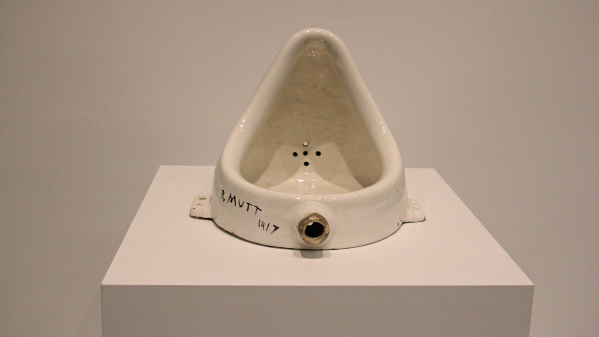 Marcel Duchamp's ''Fountain,'' on exhibit at the Philadelphia Museum of Art, is an ordinary urinal purchased in a hardware store. This is a 1950 version of the 1917 original submitted under the pseudonym R. Mutt to the inaugural exhibition of the Society of Independent Artists in New York
