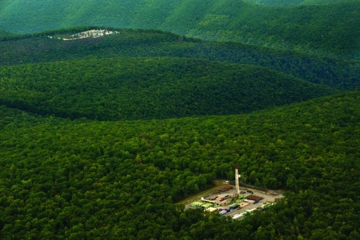<p><p>A Marcellus Shale well in the Tiadaghton State Forest in Lycoming County, Pa. The state took in close to $400 million in gas-drilling leases over a four-year period, mainly in places like Tiadaghton State Forest. (Martha Rial/Marcellus Shale Documentary Project)</p></p>
