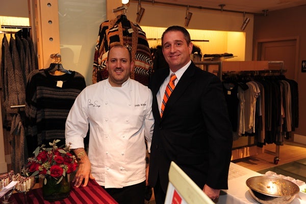 <p><p>Andy Kitko of Butcher and Singer (left) and Francis Lake from STARR Restaurants, who provided delicious samplings for the 230 guests (Photo courtesy of Nick D’Aquanno)</p></p>
