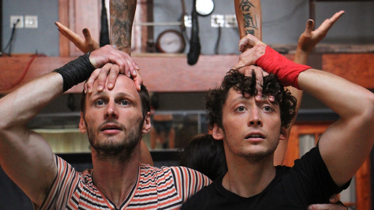  Almanac Dance Circus Theater, with Nick Gillette (left) and Ben Grinberg, rehearses for  