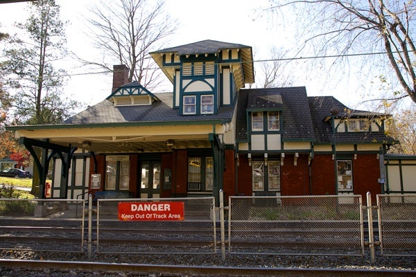 <p><p>Mount Airy Station, on the Chestnut Hill East Line, which once was part of the Philadelphia & Reading Railroad, was built in 1882, designed by Frank Furness. (Nathaniel Hamilton/for NewsWorks)</p></p>
