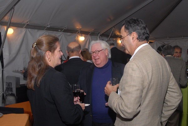 <p><p>Siobhan Reardon, president and director of the Free Library of Philadelphia (left), with Arthur Spector, and Robert Abramowitz (Photo courtesy of Steve Martin)</p></p>

