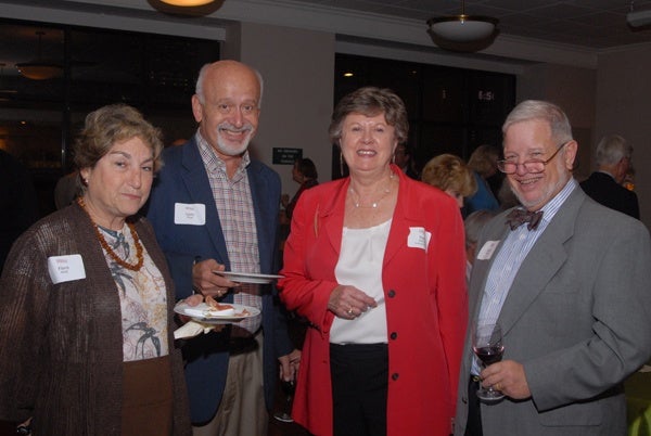 <p><p>Judge Flora Wolf of the Philadelphia Court of Common Pleas, Family Division (left) with Laslo Boyd, Free Library trustee and President Judge of the Philadelphia Court of Common Pleas Pamela Dembe, and David Dembe (Photo courtesy of Steve Martin)</p></p>
