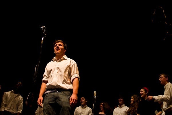 <p><p>Wyn Rall and the SCH Academy Chamber Singers perform "Some Nights" by fun. (Brad Larrison/for NewsWorks)</p></p>
