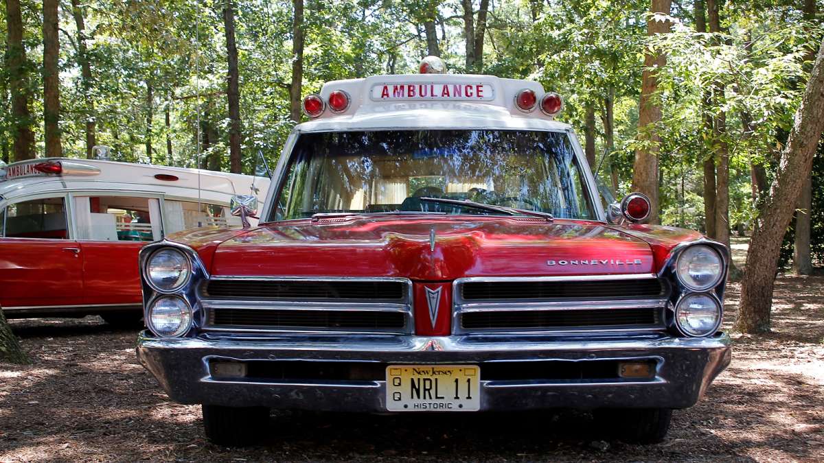 A classic Pontiac Bonneville ambulance at the 37th Annual Fire Apparatus Show and Muster at WheatonArts, in Millville, NJ, on Sunday. (Jana Shea for NewsWorks)