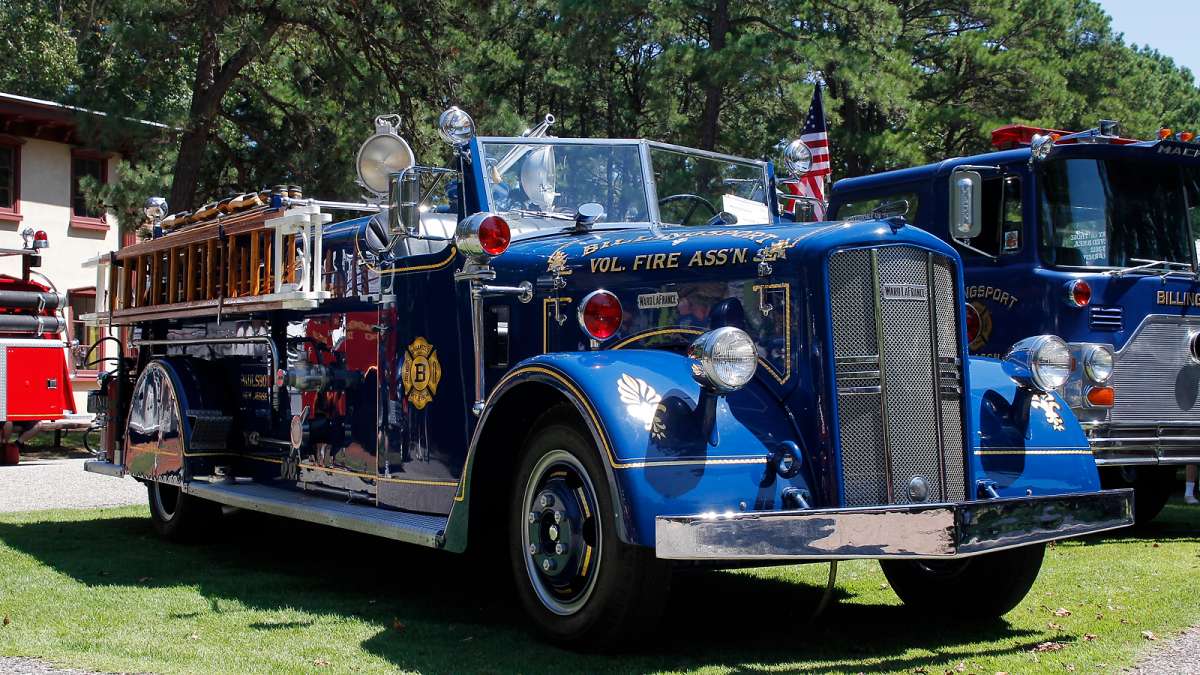 1949 Ward LaFrance at the 37th annual fire apparatus show and muster at the 37th Annual Fire Apparatus Show and Muster at WheatonArts, in Millville, NJ, on Sunday. (Jana Shea for NewsWorks)