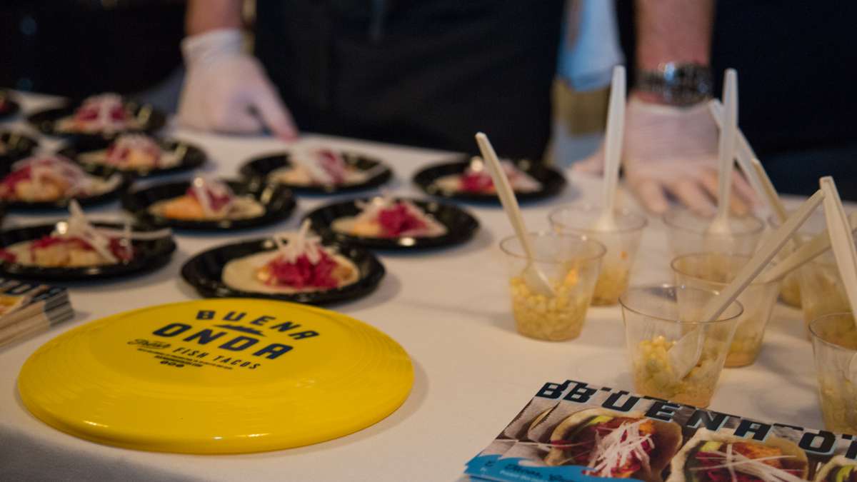 Food vendors from all over the city came out for Fairmount Park Conservancy's Glow in the Park gathering, including Buena Onda, serving their shrimp tacos and a corn dish.