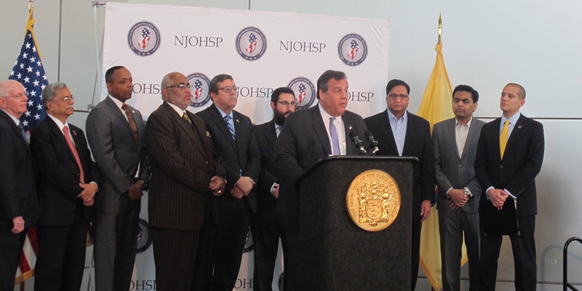  New Jersey Gov. Chris Christie announces the state grant program. (Phil Gregory/WHYY) 
