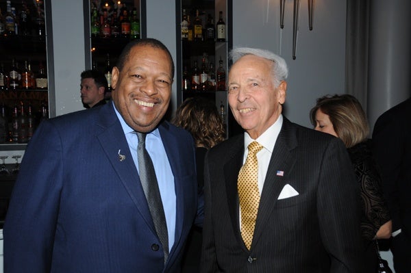 <p><p>Event sponsors James Nevels (left), board chair of the Hershey Company, and Charles G. Kopp, Chairman of the Philadelphia Regional Port Authority (Photo courtesy of George Feder)</p></p>
