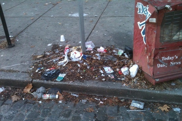 <p><p>Trash on the ground near Vernon Park. (Karl Biemuller/for NewsWorks)</p></p>
