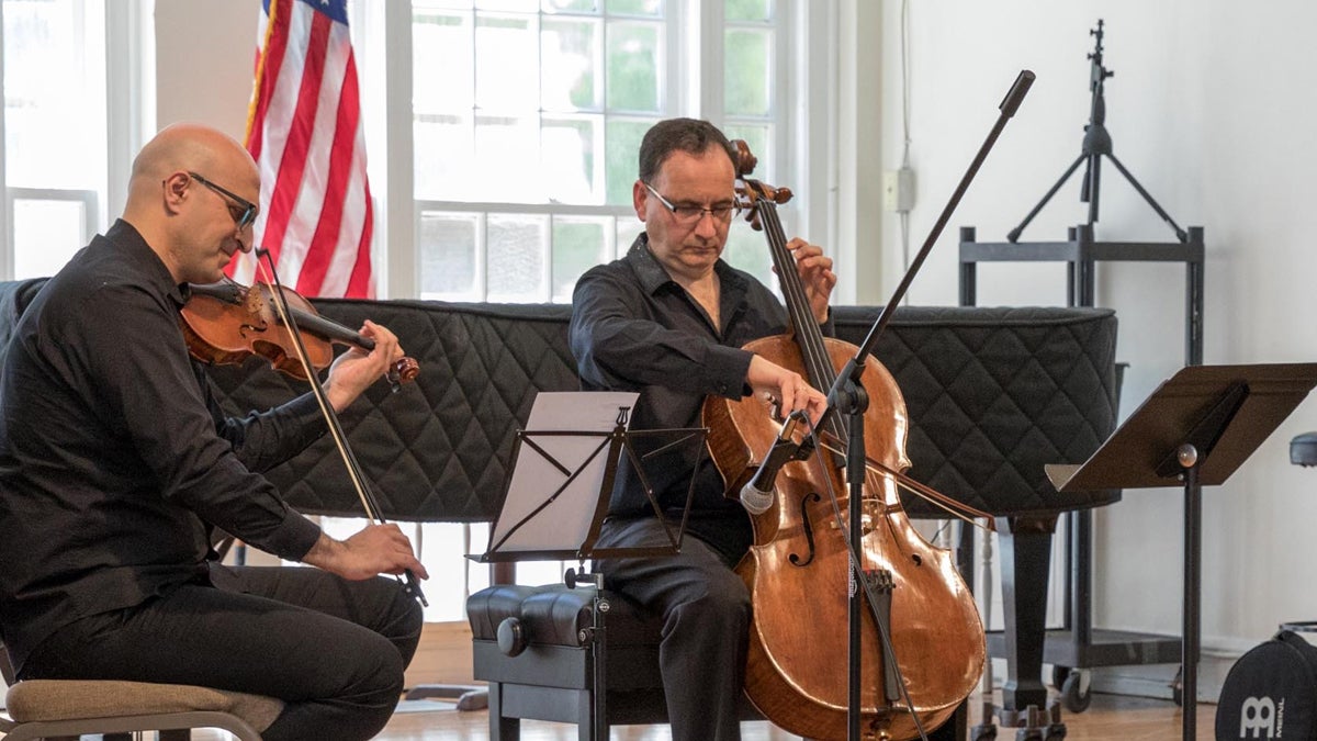  Hanna Khoury, an Israeli Arab, plays violin, and Udi Bar-David, an Israeli Jew, plays cello. (Stacia Friedman 