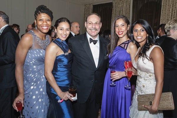 <p><p>Dr. Mark Frisch, Department of OB/GYN (center), with OB/GYN residents (from left) Drs. Nwamaka Onwugbenu, Laura Martin, Jenifer Dinis-Ballestas, and Aroti Achari (Photo courtesy of Jeff Price)</p></p>
