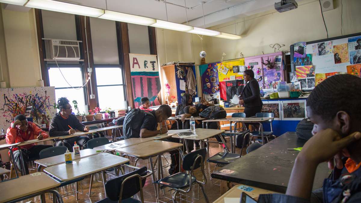 Overbrook High School no longer has a music program and now has only one arts classroom for its nearly 600 students. (Emily Cohen for NewsWorks)