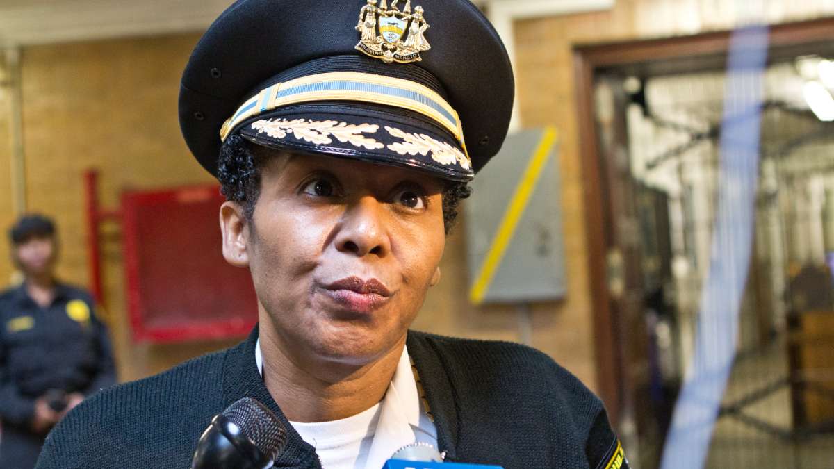 Commissioner Blanche Carney speaks to the media on Thursday afternoon. (Kimberly Paynter/WHYY)