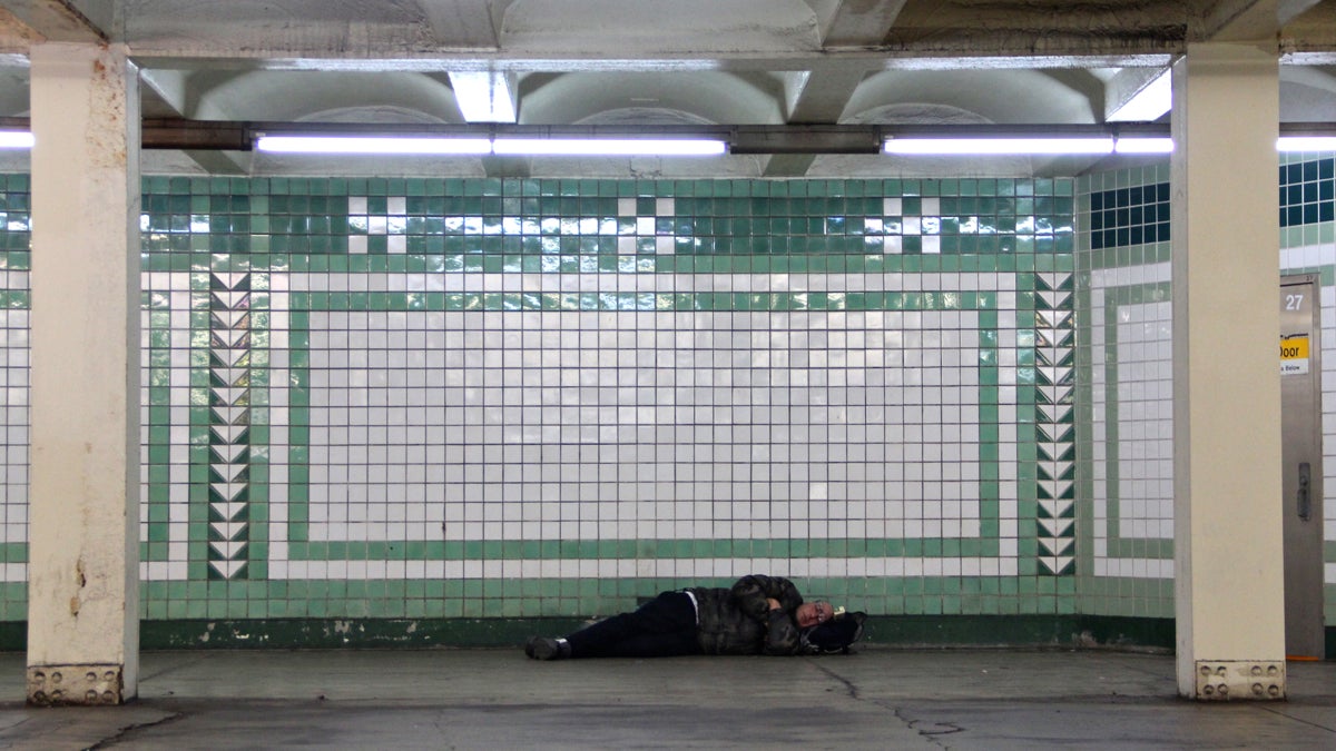  When it gets cold outside, the city's homeless take shelter in the subways. (Emma Lee/WHYY) 