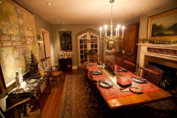 <p><p>The dining room of a home that was open for the in Chestnut Hill Holiday House Tour. (Brad Larrison/for NewsWorks)</p></p>
