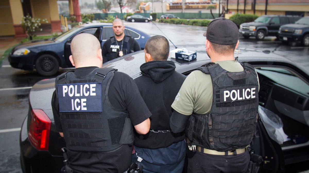In this Tuesday, Feb. 7, 2017, photo released by U.S. Immigration and Customs Enforcement, foreign nationals are arrested during a targeted enforcement operation conducted by U.S. Immigration and Customs Enforcement (ICE) aimed at immigration fugitives (Charles Reed/U.S. Immigration and Customs Enforcement via AP) 