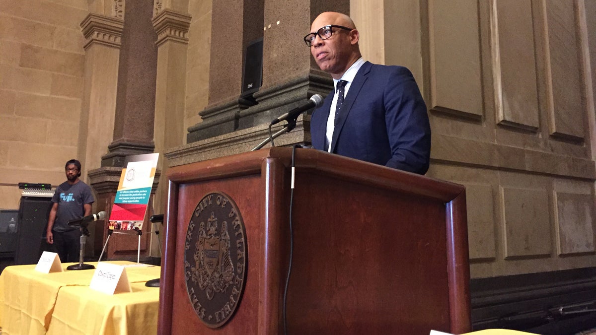  Philadelphia District Superintendent William Hite speaks about Project U-Turn's latest goals. (Avi Wolfman-Arent/WHYY) 