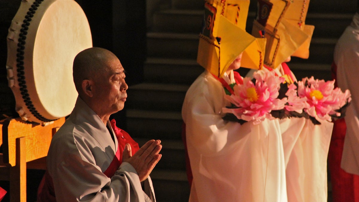  Buddhist monks perform a Yeongsanjae ceremony at the Philadelphia Museum of Art for the opening of the 