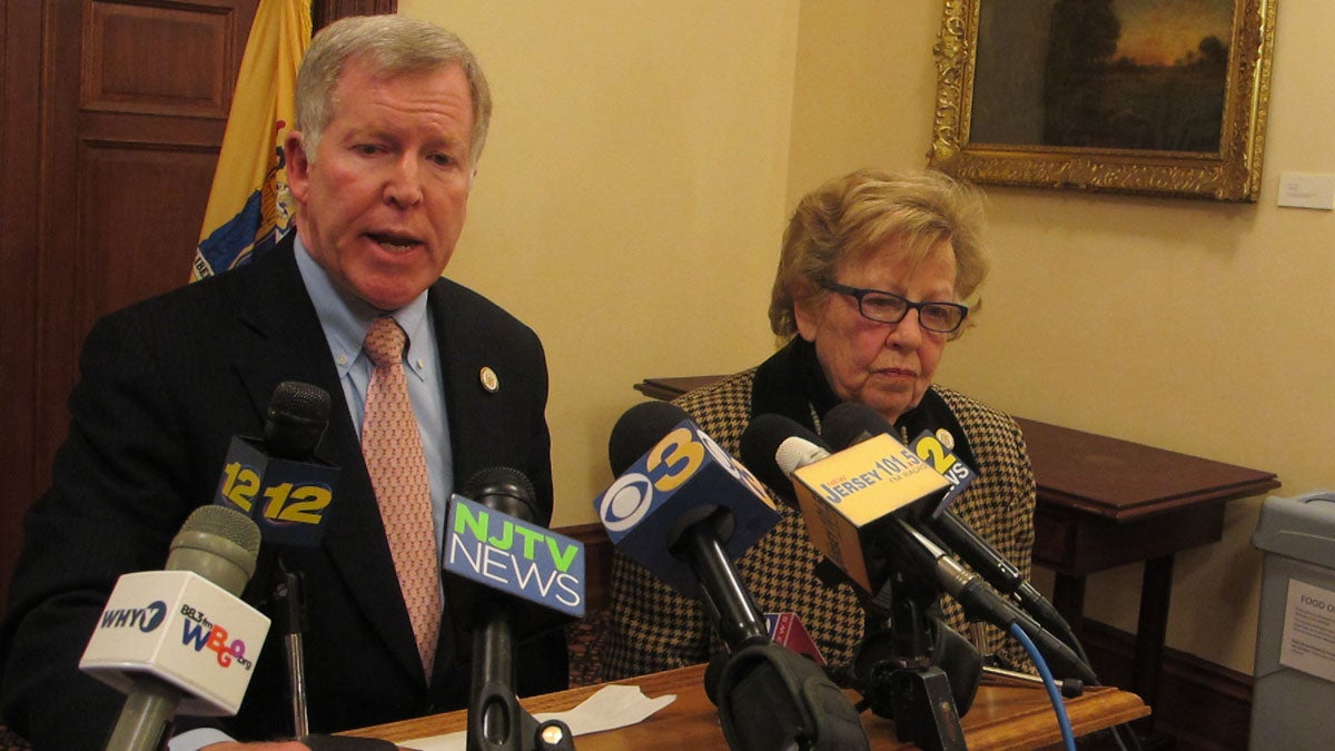  New Jersey Sens. Bob Gordon and Loretta Weinberg say lawmakers will try again to override a Gov. Chris Christie veto, this time on measures for stronger regulation of the Port Authority of New York and New Jersey. (Phil Gregory/WHYY) 