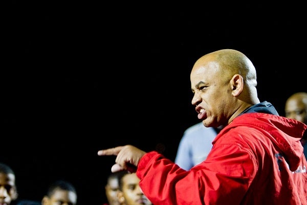 <p><p>Coach Crosby tells seniors that the time between now and Dec. 15 is the last chance they'll have to win a high-school football championship. (Brad Larrison/for NewsWorks)</p></p>
