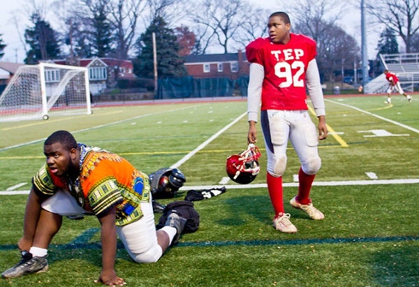 <p><p>With four days to go until the state semifinals, the Imhotep Panthers get ready for practice at Johnston Memorial Stadium in Germantown on Tuesday. (Brad Larrison/For NewsWorks)</p></p>
