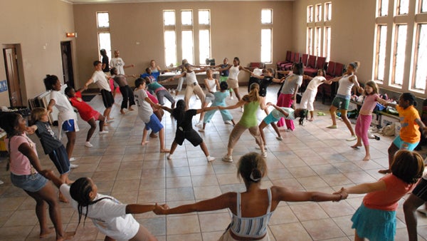  Children participate in Indigenous Pitch Dance Collective's first dance camp in New Orleans in 2007. This year marks the seventh time the group has visited New Orleans. (Image courtesy of Indigenous Pitch Dance Collective) 