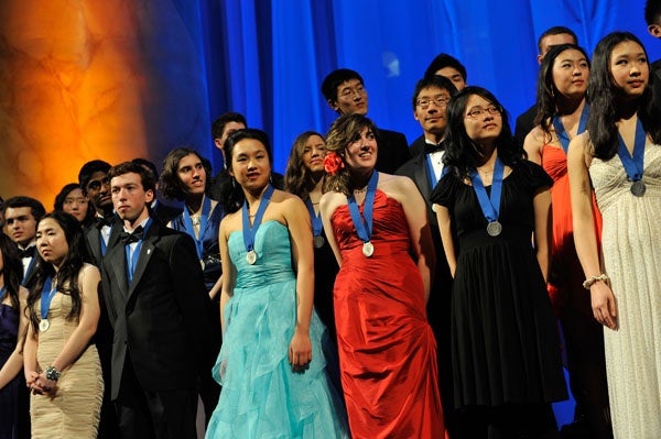 <p><p class="p1">A group shot of finalists of the 2012 Intel Science Talent Search with their medals. (Courtesy of Society for Science & the Public)</p>
<p> </p></p>
