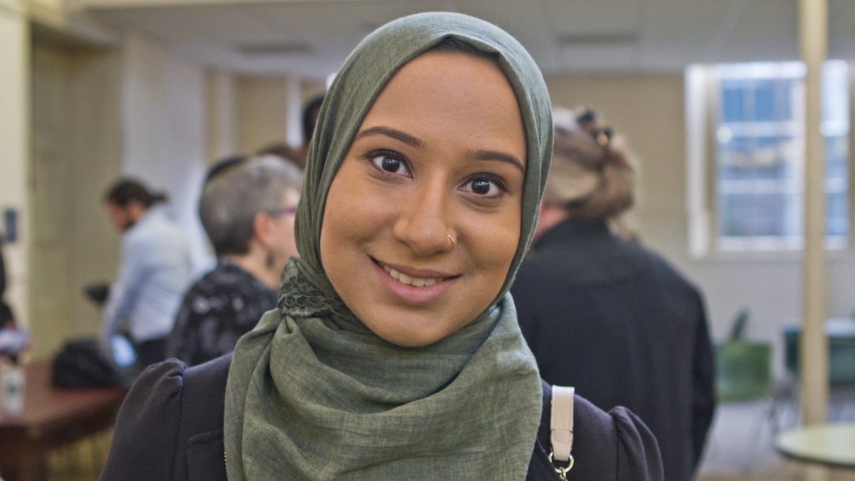 Noor Jemy is president of the Philadelphia Muslim Students Association Council. (Kimberly Paynter/WHYY)