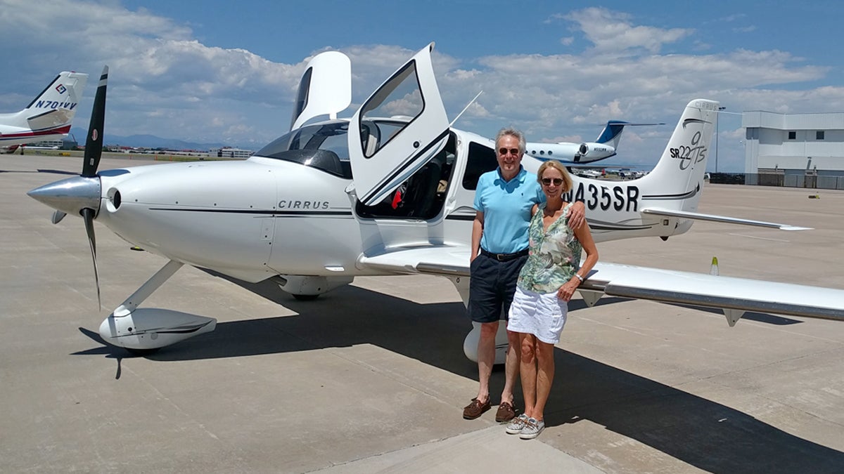  James and Deborah Fallows with their single-engine propeller plane. (Image courtesy of James and Deborah Fallows) 