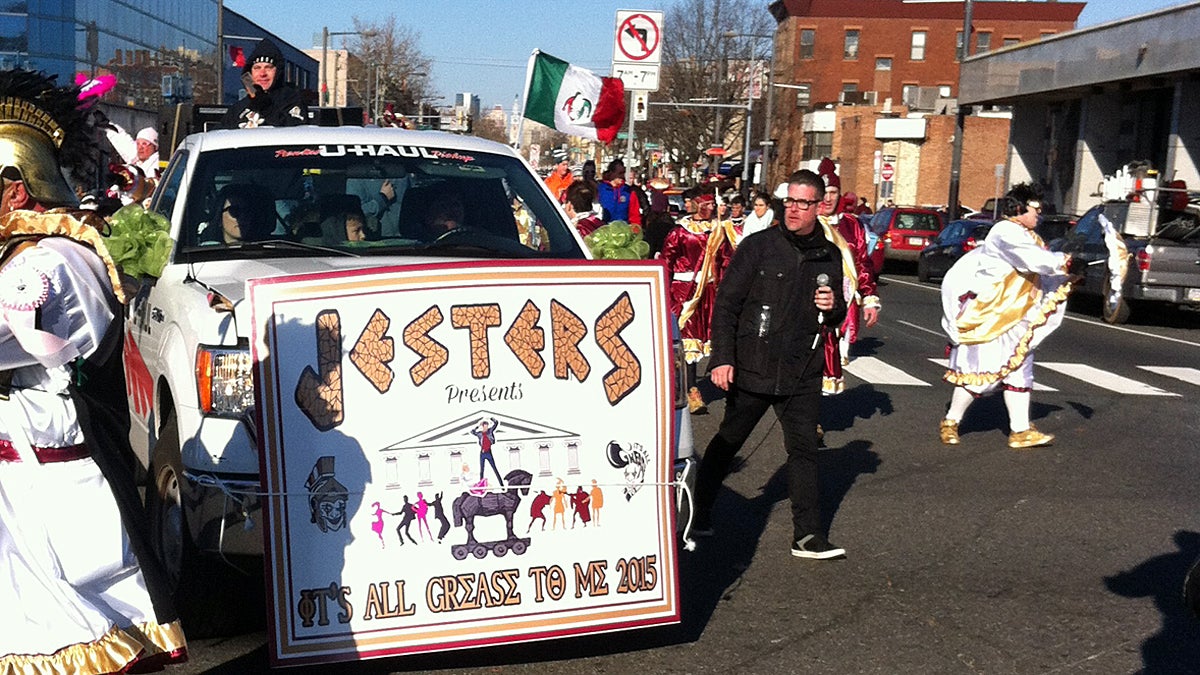  The Jesters New Year's Association make their way to Broad and Oregon in South Philadelphia on January 1, 2015 (Marilyn D'Angelo/WHYY) 