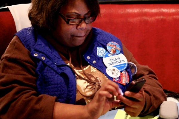<p><p>Sign of the times: live tweeting as the results roll in. (Jana Shea /for NewsWorks )</p></p>
