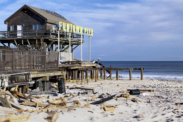 <p>Seaside Heights' Fun Town Pier is in shambles post-Sandy. ( Jana Shea /for NewsWorks )</p>
